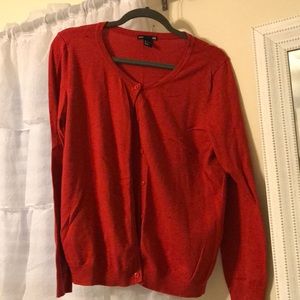 Red cardigan